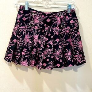 Tiger Mist Pink and Black Pleated Miniskirt XS